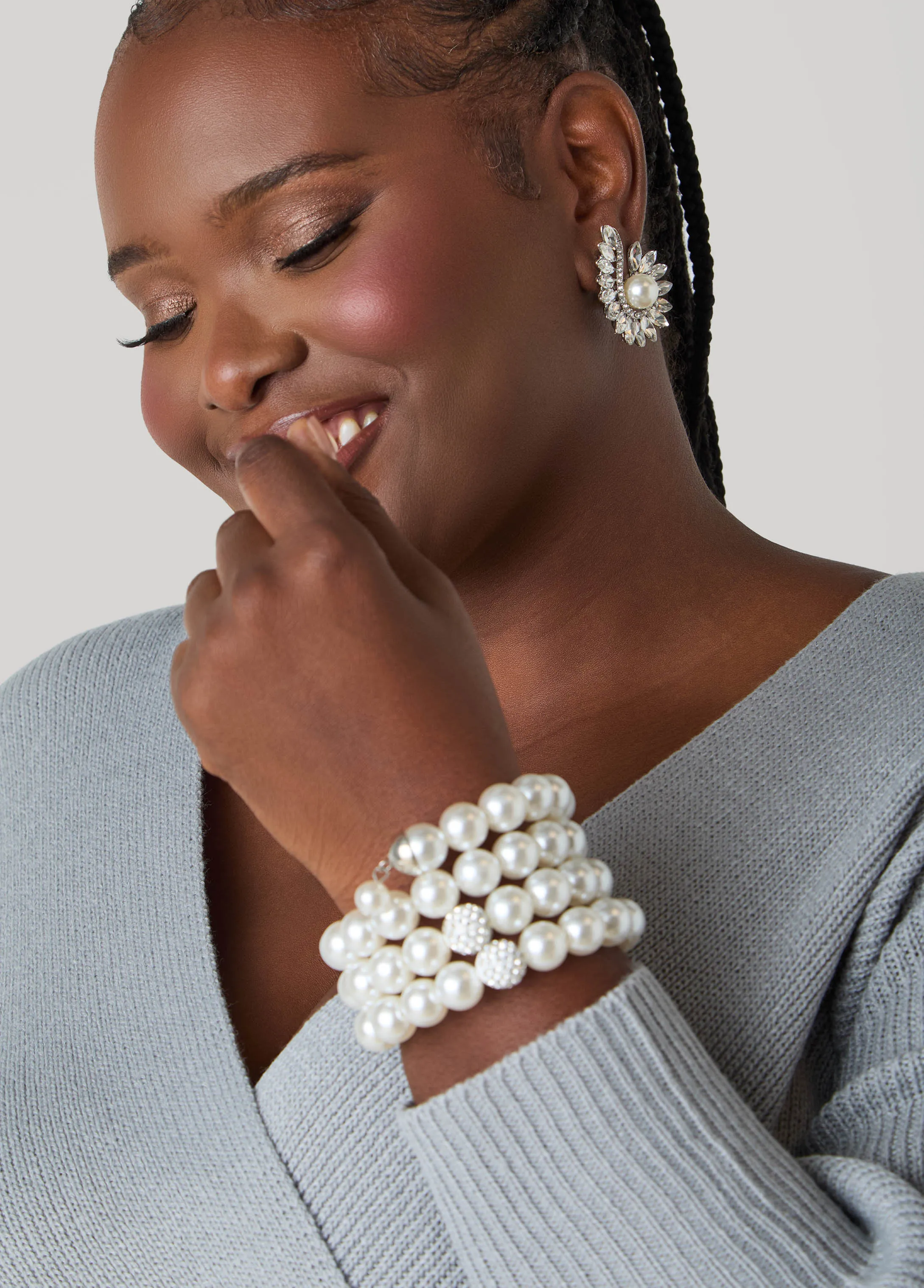 Faux Pearl Wrap Bracelet sold by Ashley Stewart