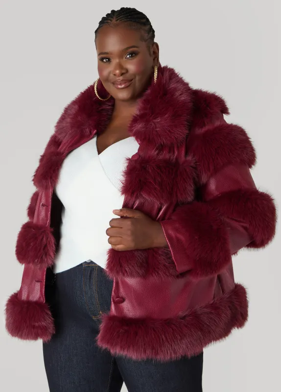 Faux Leather And Faux Fur Coat sold by Ashley Stewart