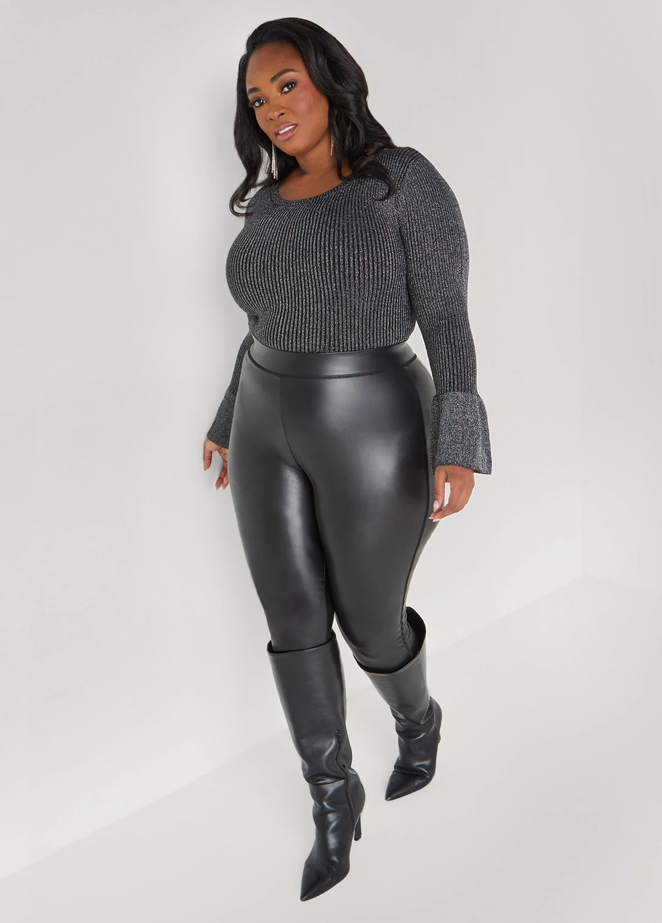 Lurex™ Bell Sleeve Sweater sold by Ashley Stewart product image thumbnail 5