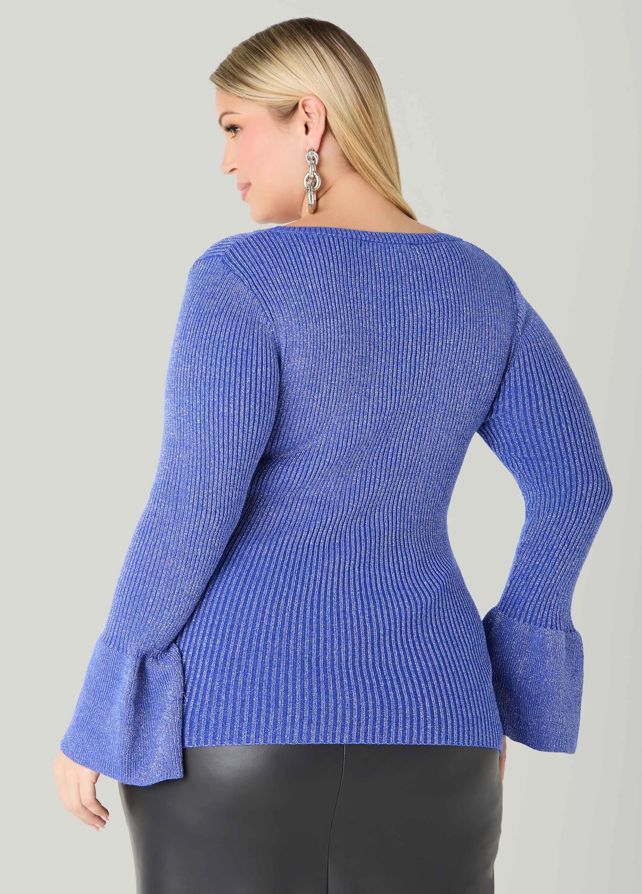 Lurex™ Bell Sleeve Sweater sold by Ashley Stewart product image thumbnail 3