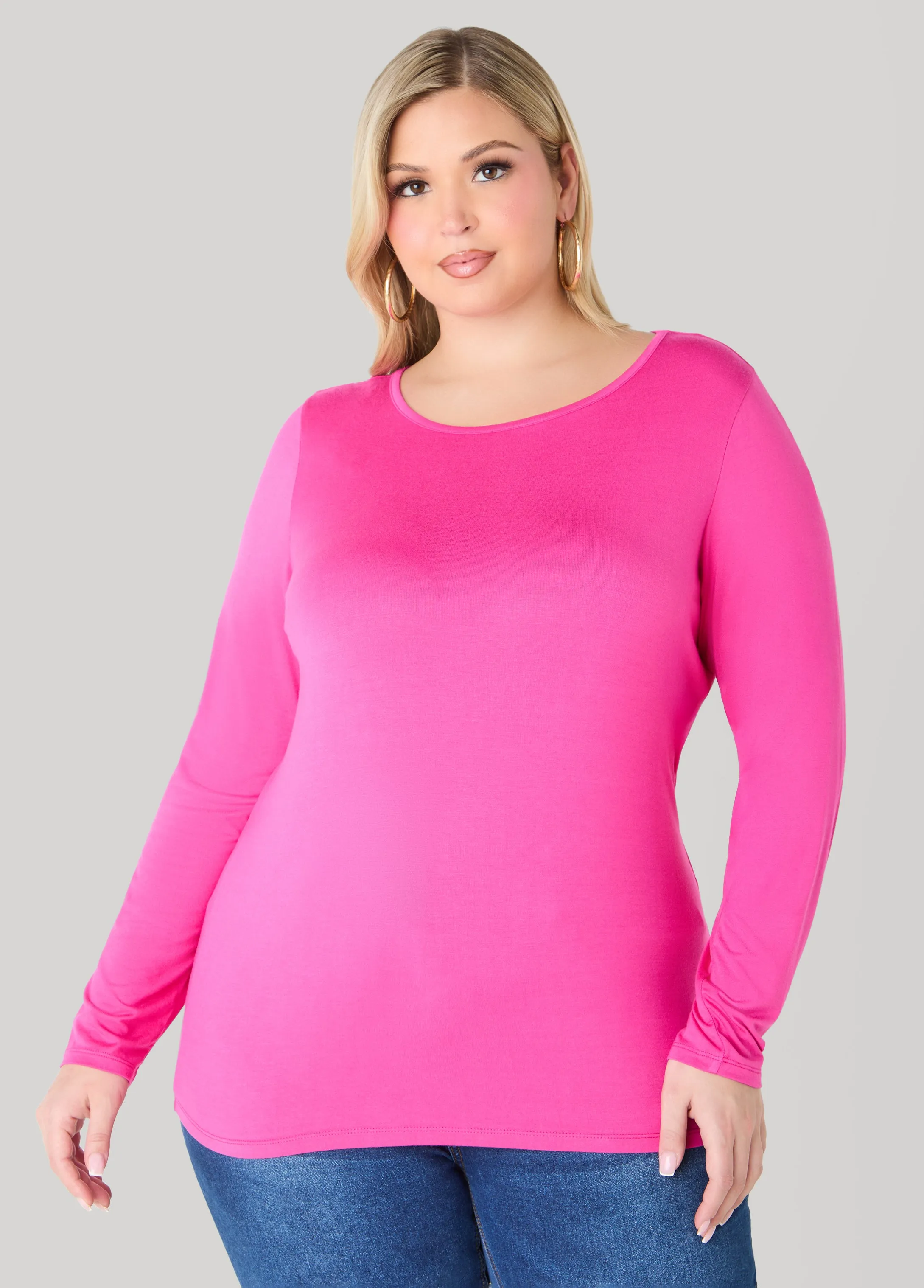 Basic Long Sleeve Jersey Tee sold by Ashley Stewart product image thumbnail 4