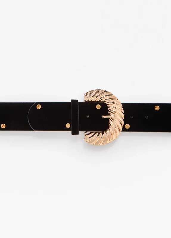 Faux Suede Buckle Waist Belt sold by Ashley Stewart