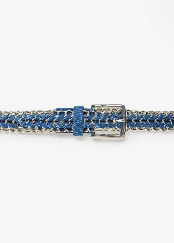 Chain Trimmed Braided Denim Belt sold by Ashley Stewart