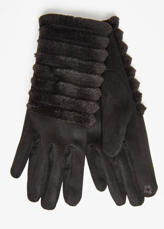 Ribbed Faux Fur Gloves sold by Ashley Stewart