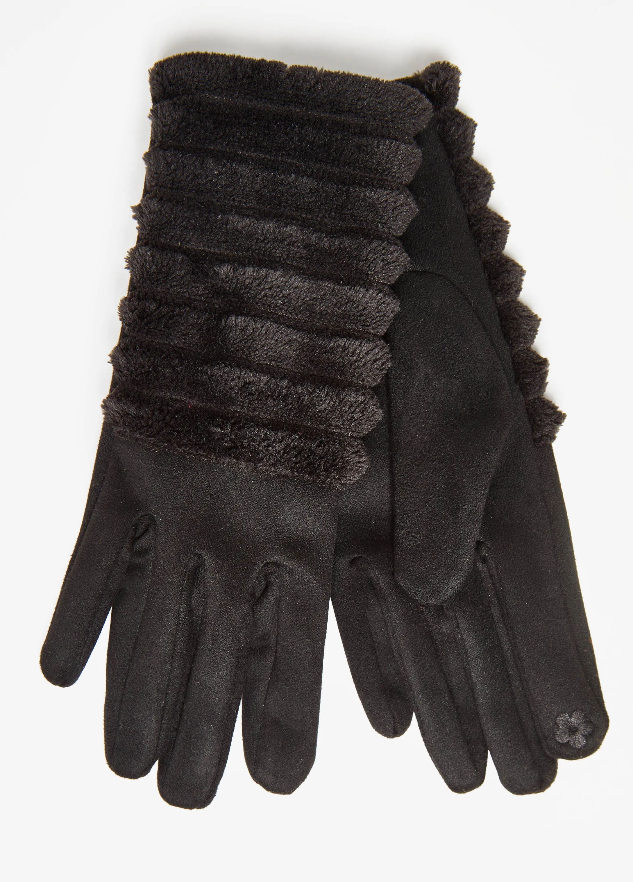 Ribbed Faux Fur Gloves sold by Ashley Stewart