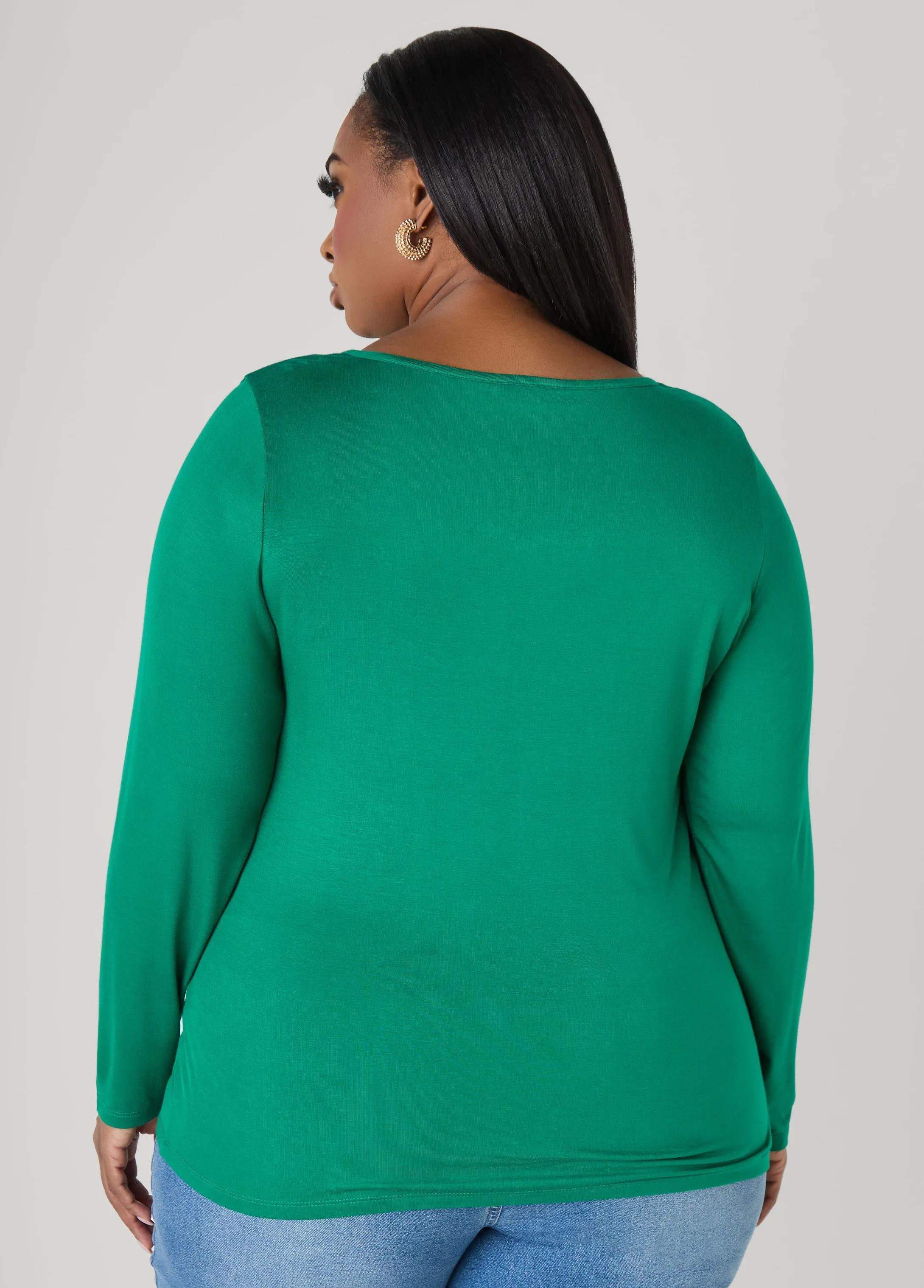Basic Long Sleeved Jersey Tee sold by Ashley Stewart product image thumbnail 3