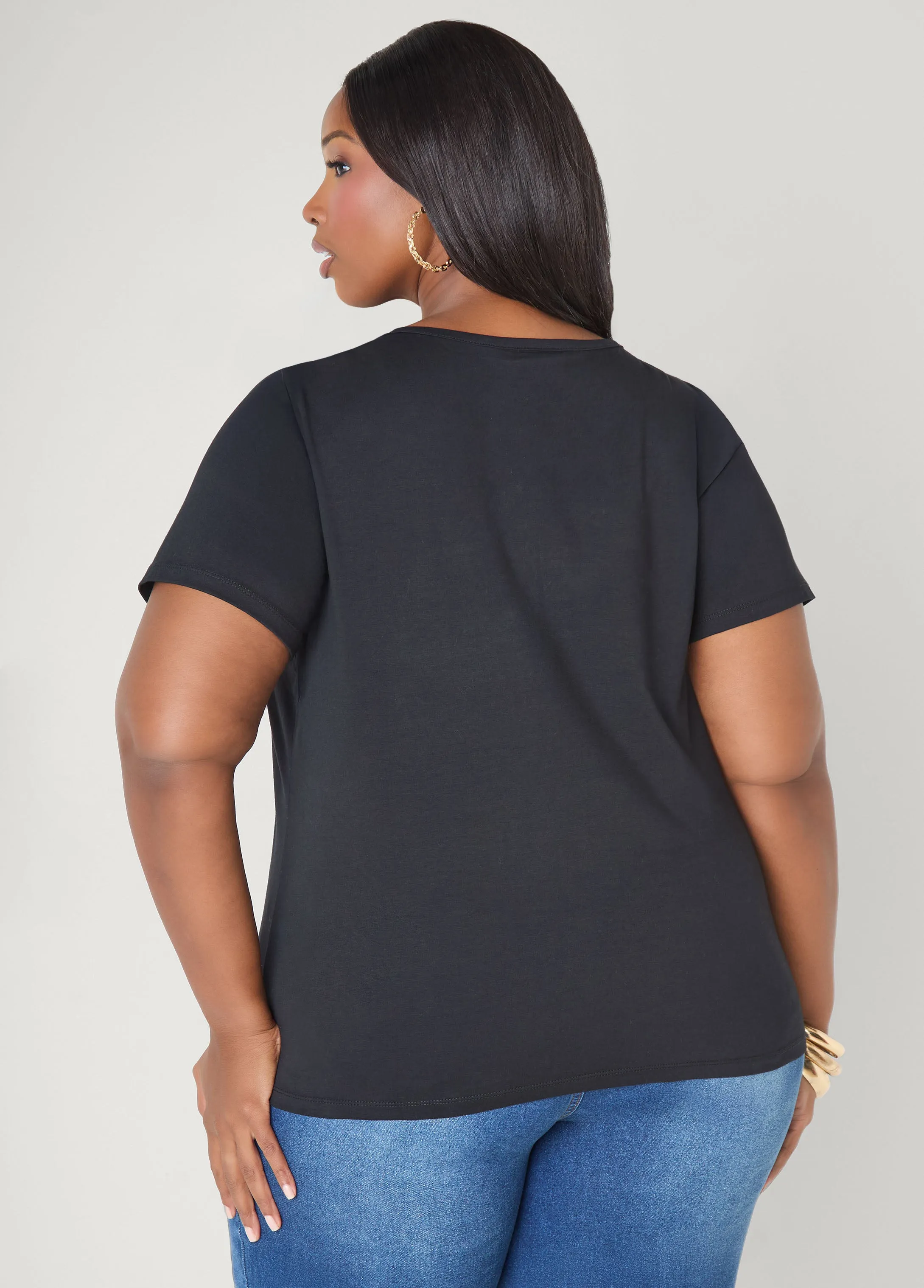 Dear Santa Graphic Tee sold by Ashley Stewart product image thumbnail 4