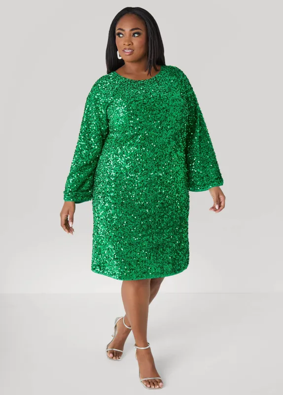 Sequin Velvet Sheath Dress sold by Ashley Stewart