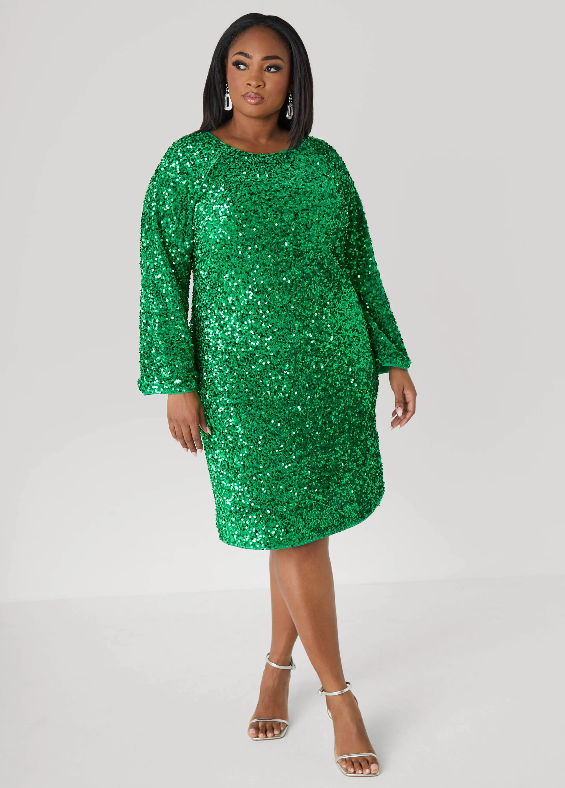 Sequin Velvet Sheath Dress sold by Ashley Stewart product image thumbnail 3