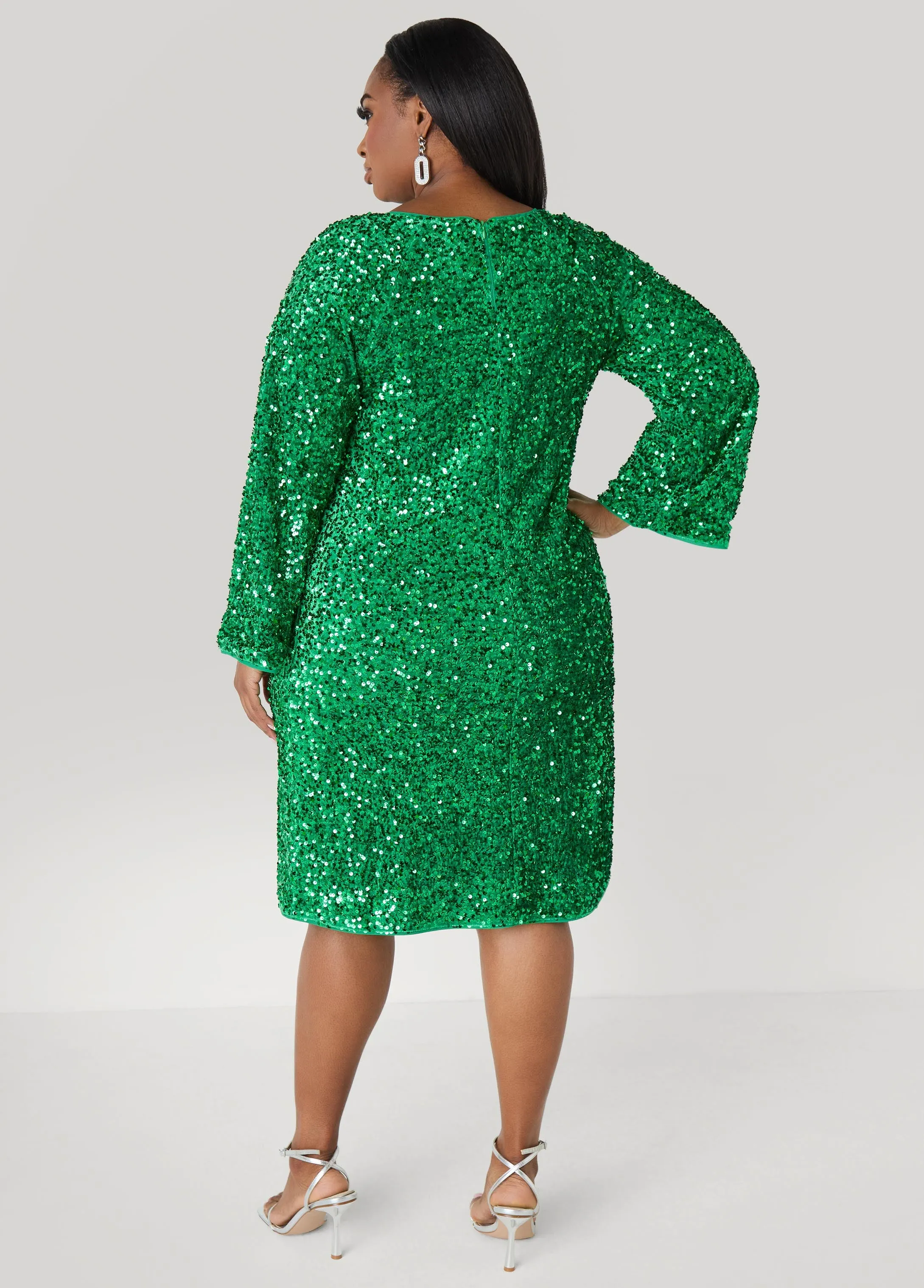 Sequin Velvet Sheath Dress sold by Ashley Stewart product image thumbnail 4