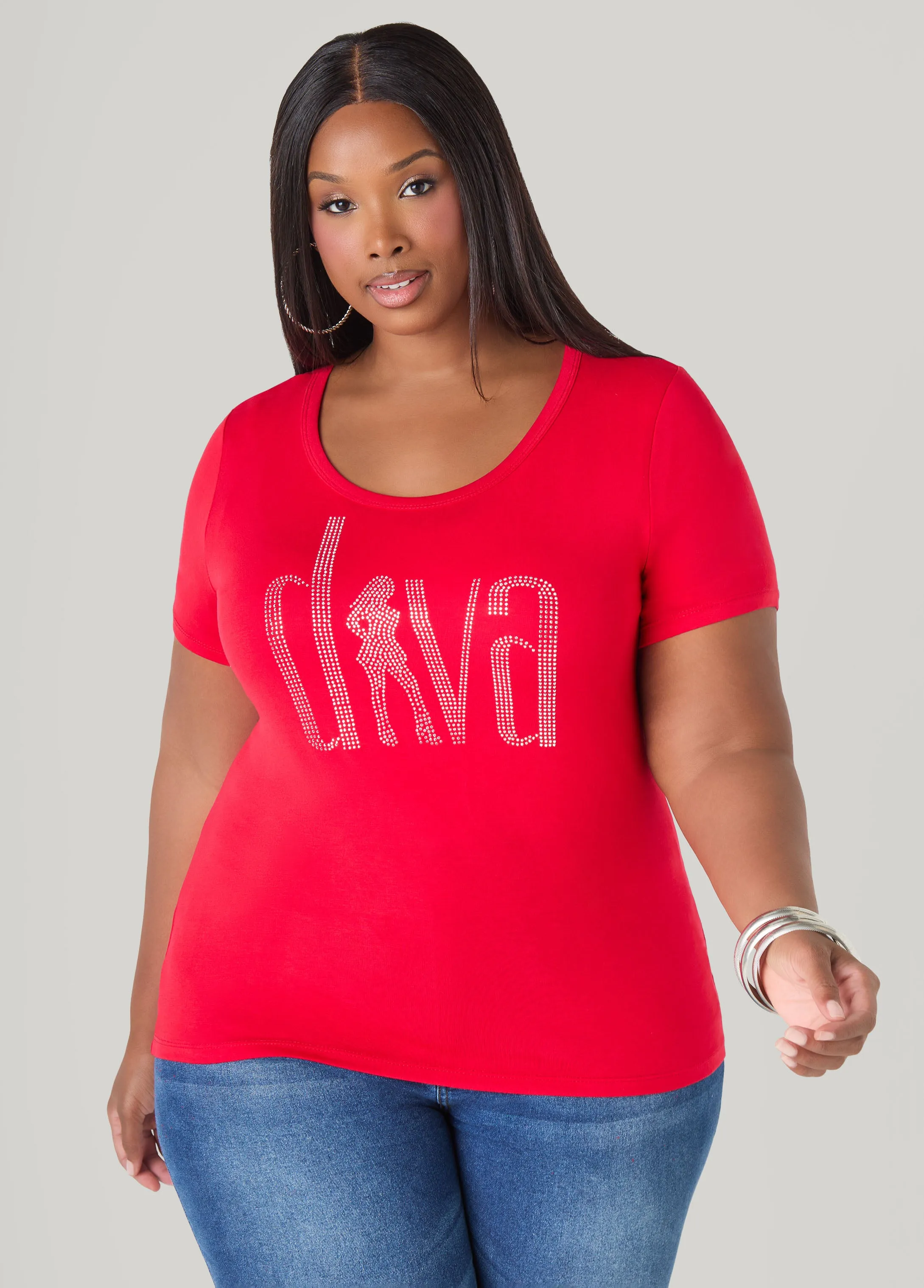 Diva Crystal Tee sold by Ashley Stewart
