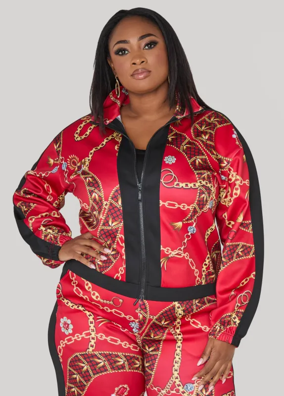 Status Print Track Jacket sold by Ashley Stewart