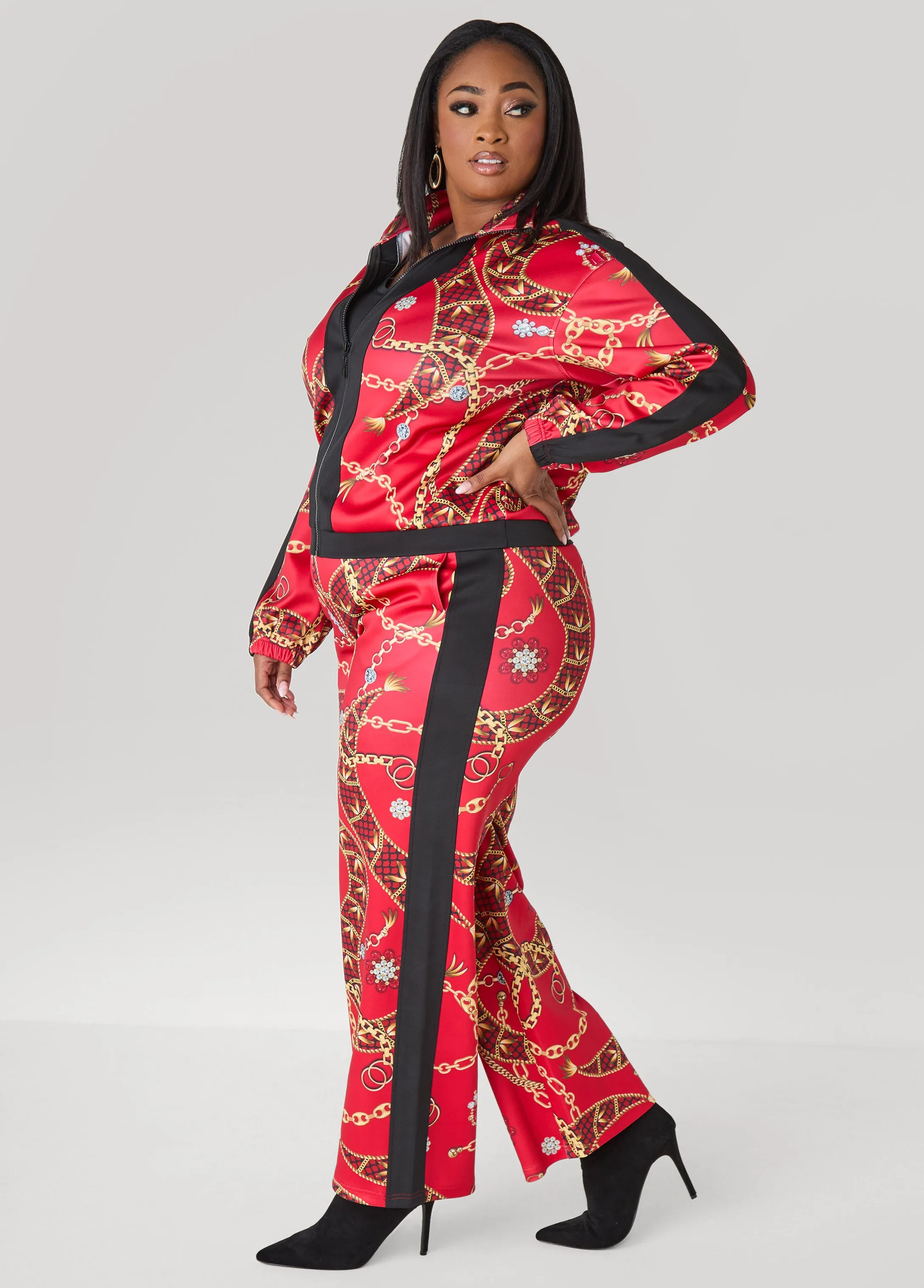 Status Print Track Jacket sold by Ashley Stewart product image thumbnail 3