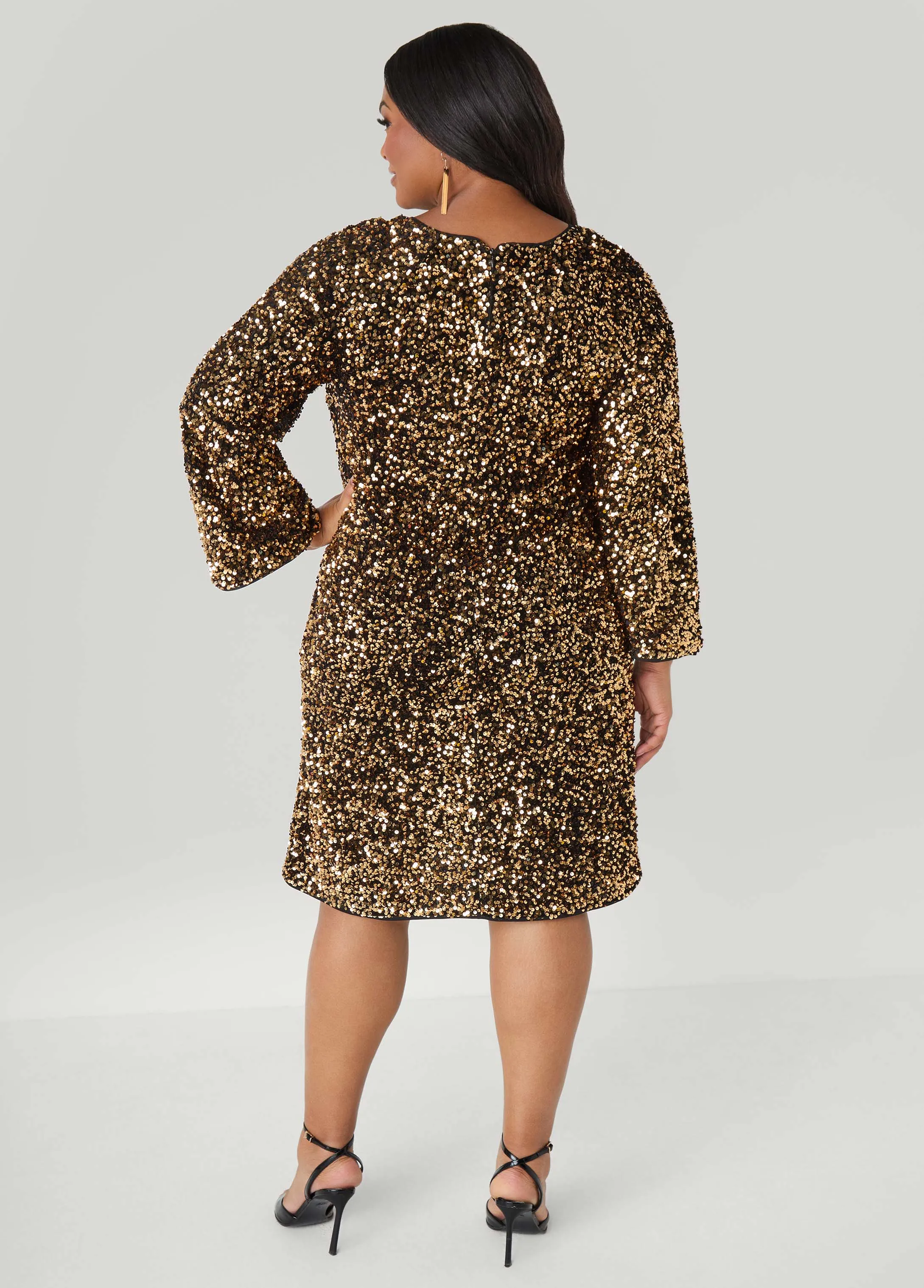 Sequined Velvet Sheath Dress sold by Ashley Stewart product image thumbnail 5