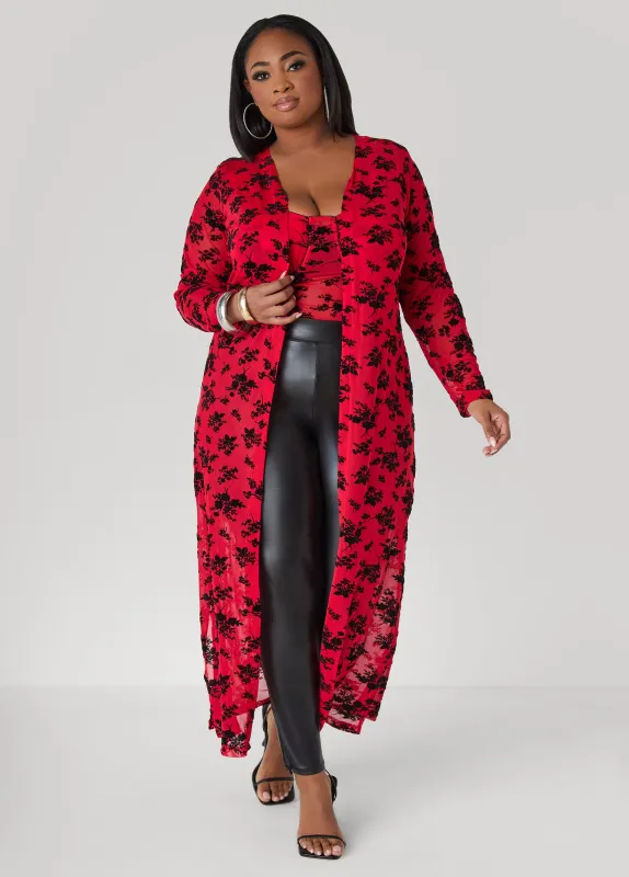 Flocked Mesh Duster sold by Ashley Stewart