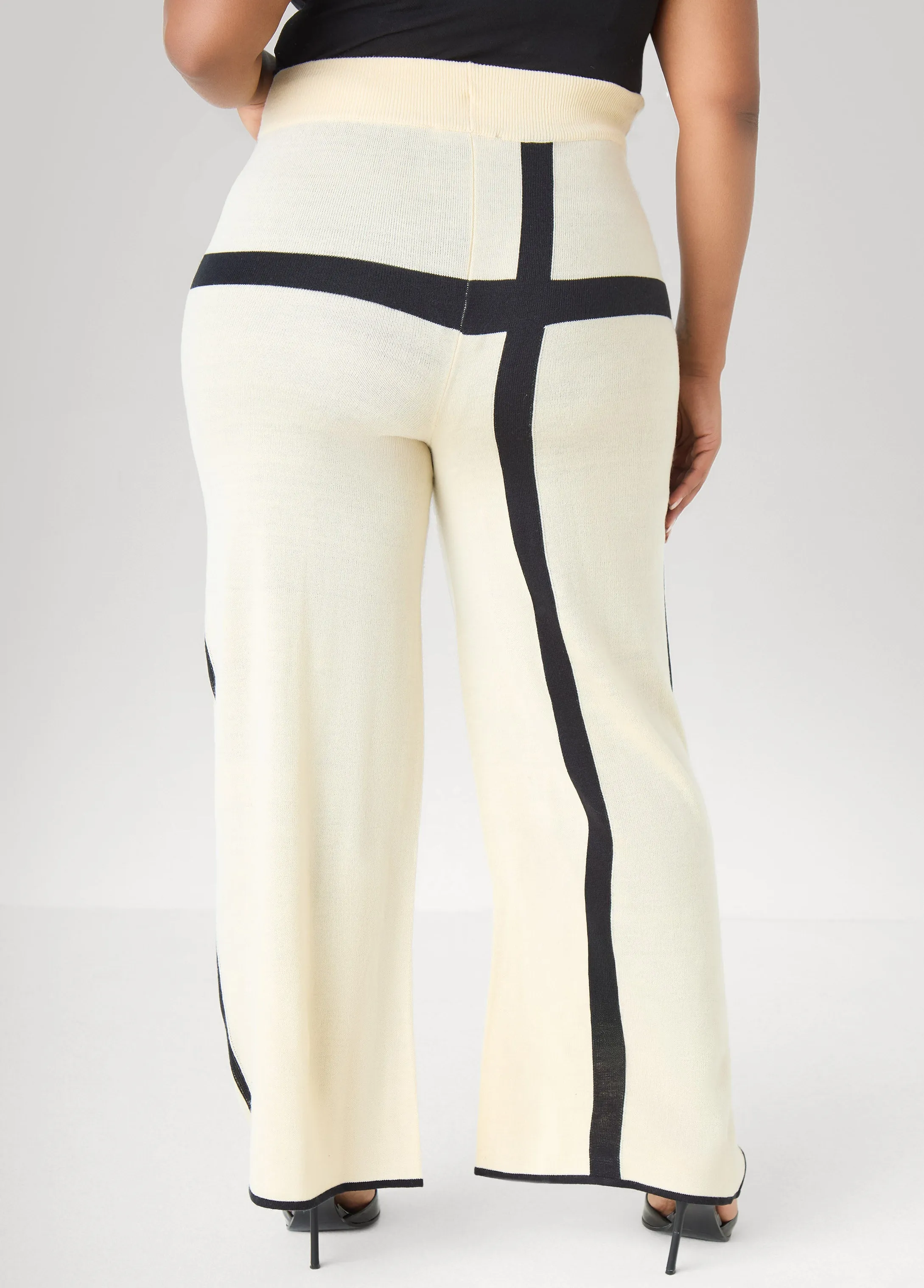 Striped Wide Leg Sweater Pants sold by Ashley Stewart product image thumbnail 3