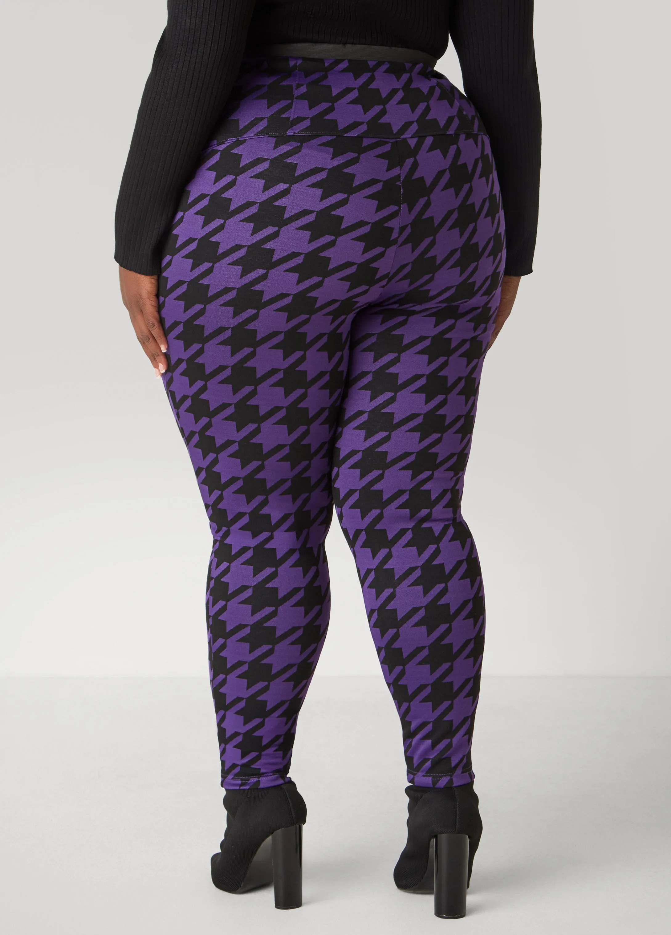 High Waist Houndstooth Leggings sold by Ashley Stewart product image thumbnail 3