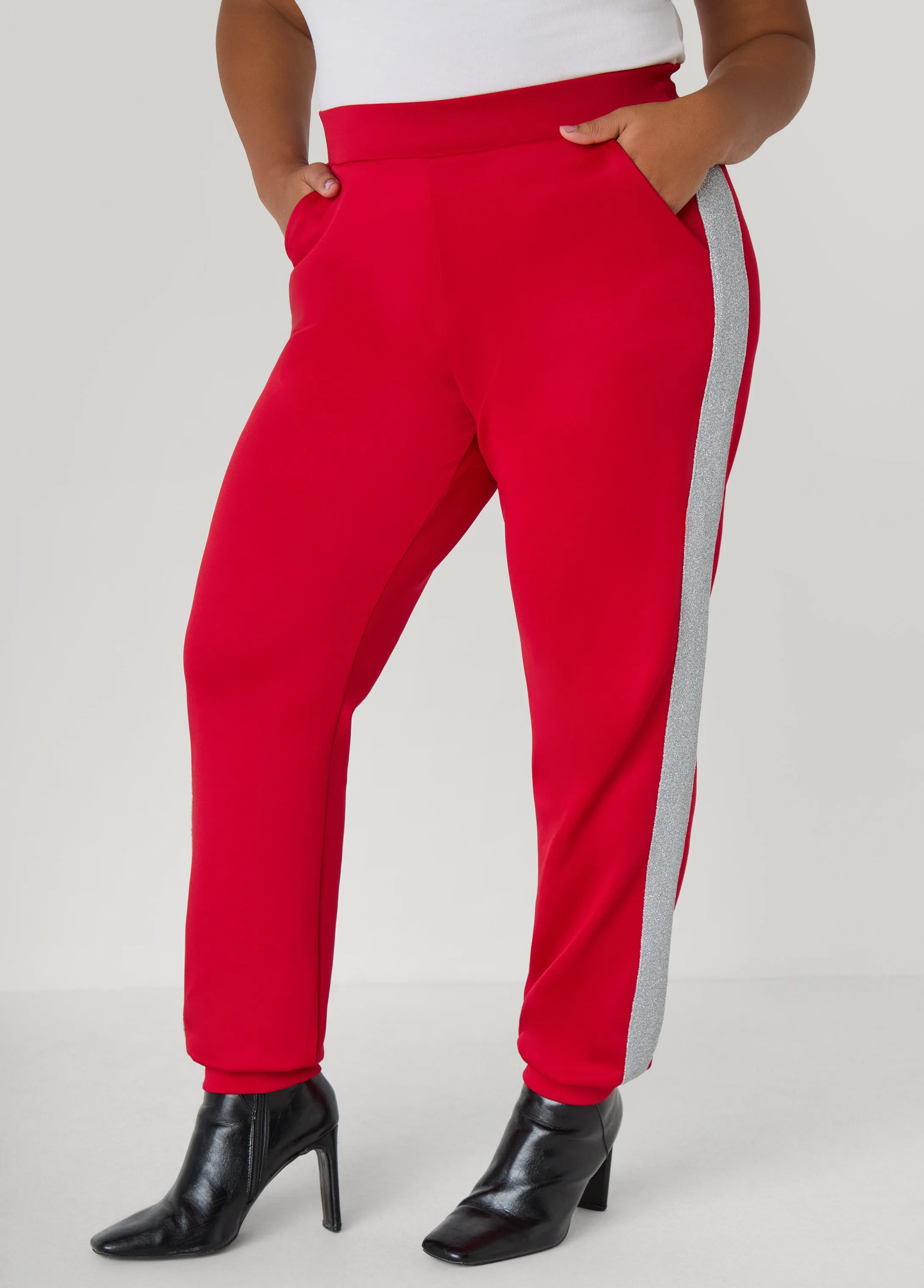 Metallic Paneled Joggers sold by Ashley Stewart product image thumbnail 3