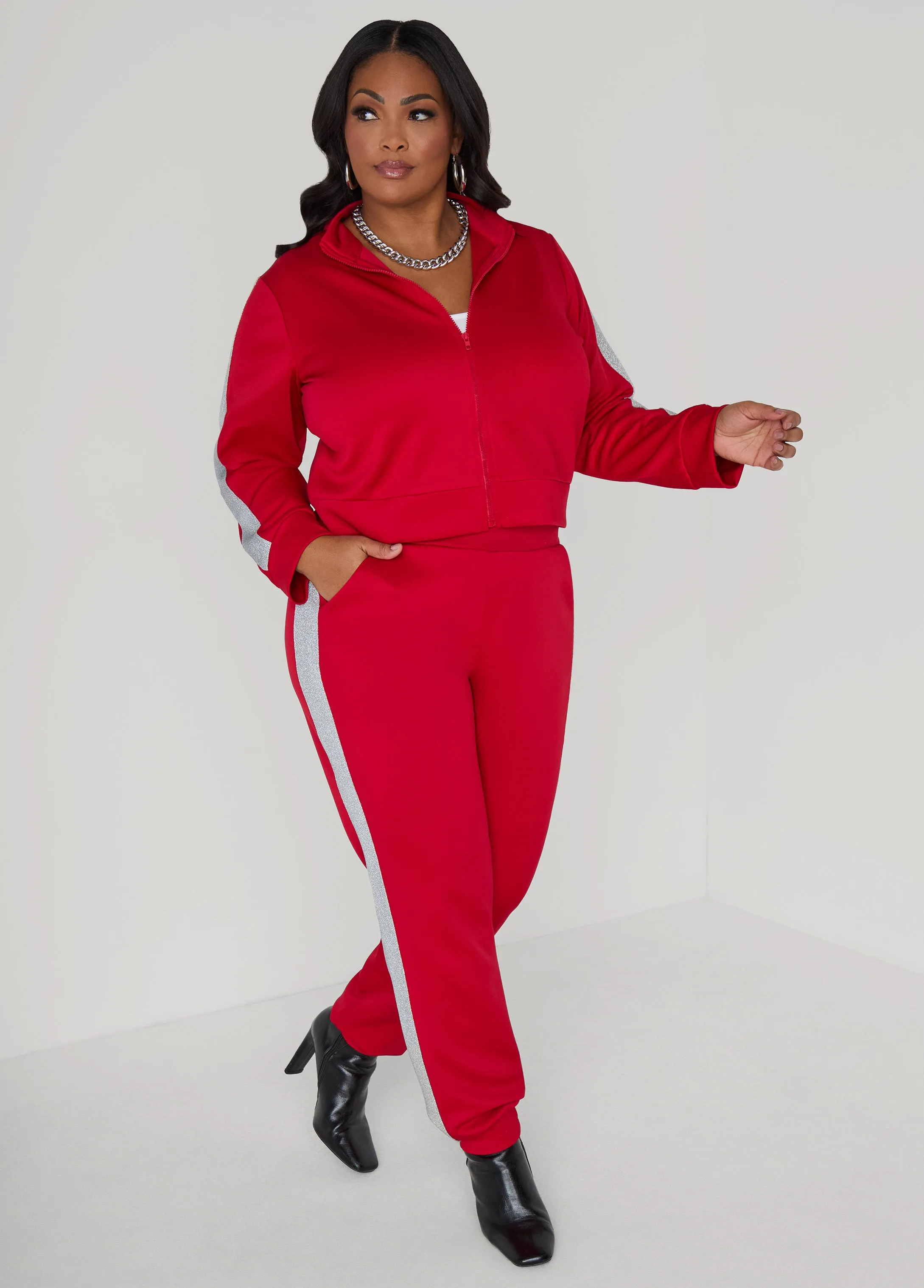 Metallic Paneled Joggers sold by Ashley Stewart