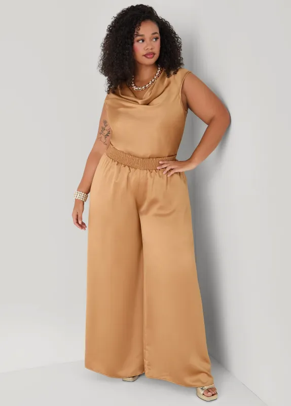 Wide Leg Satin Pants sold by Ashley Stewart