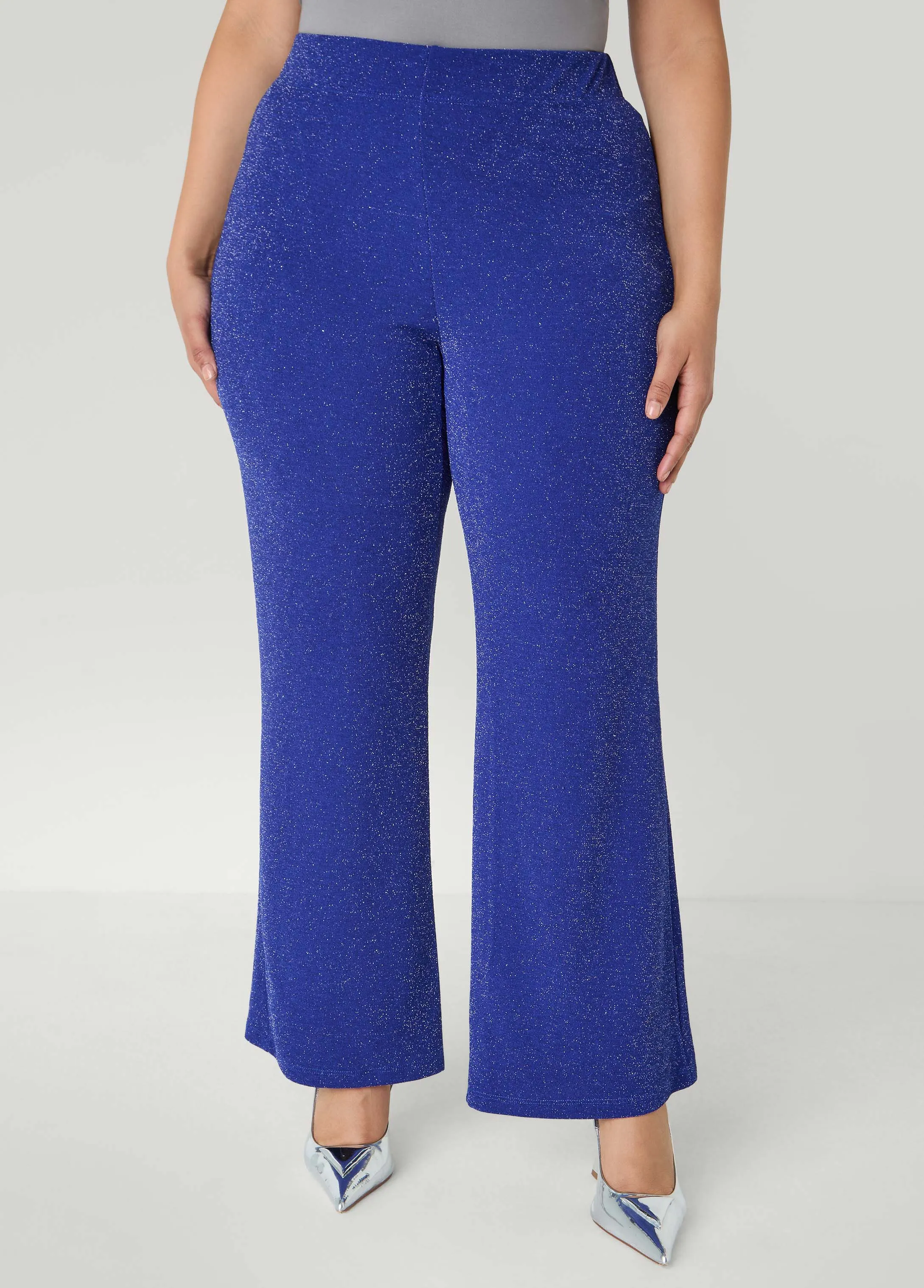 Metallic High Rise Wide Leg Pants sold by Ashley Stewart product image thumbnail 5