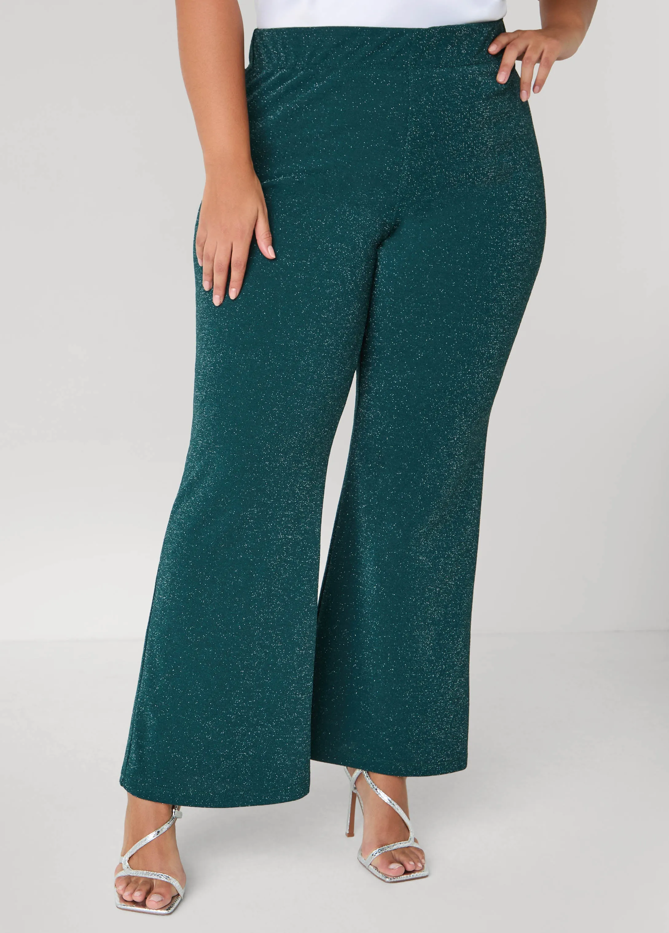 Metallic High Rise Wide Leg Pants sold by Ashley Stewart product image thumbnail 2