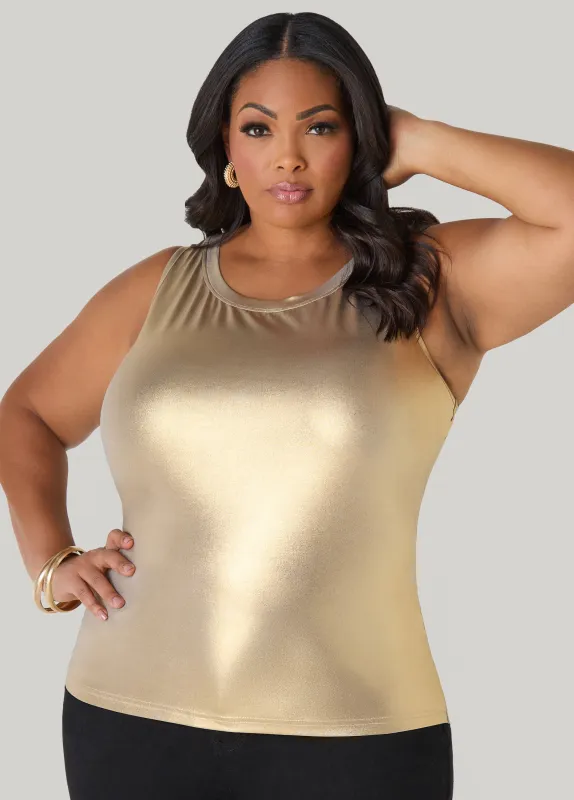 Basic Metallic Cami sold by Ashley Stewart