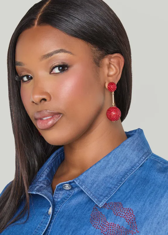 Crystal Ball Drop Earrings made by Ashley Stewart