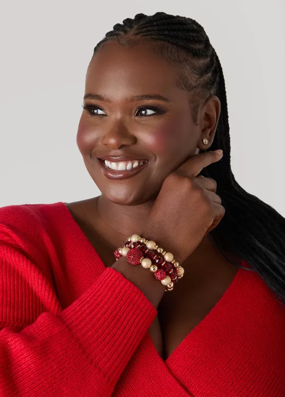 Gold Tone Stretch Bracelet Set sold by Ashley Stewart