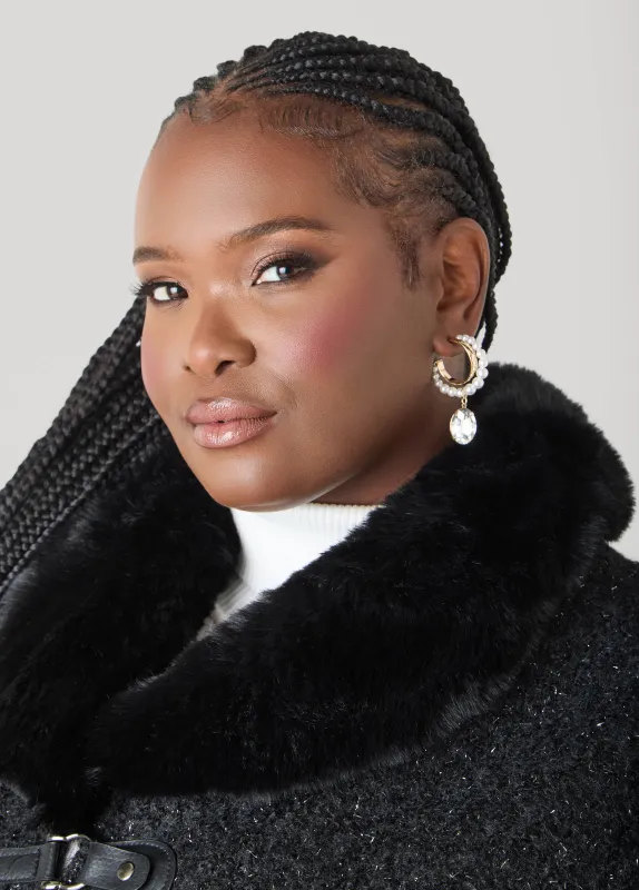 Crystal Drop Faux Pearl Earrings sold by Ashley Stewart