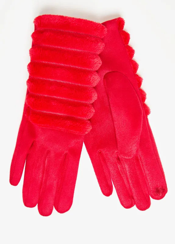 Ribbed Panel Faux Fur Gloves sold by Ashley Stewart