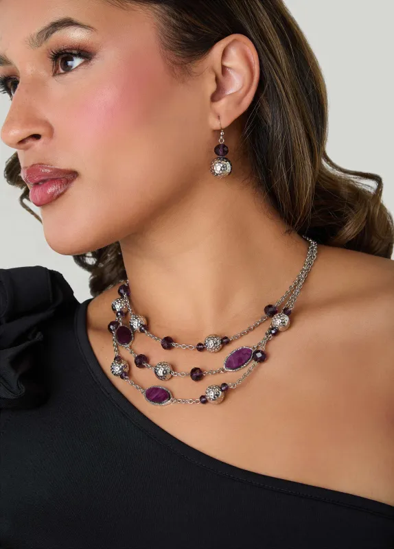 Hammered Bead Necklace Set sold by Ashley Stewart