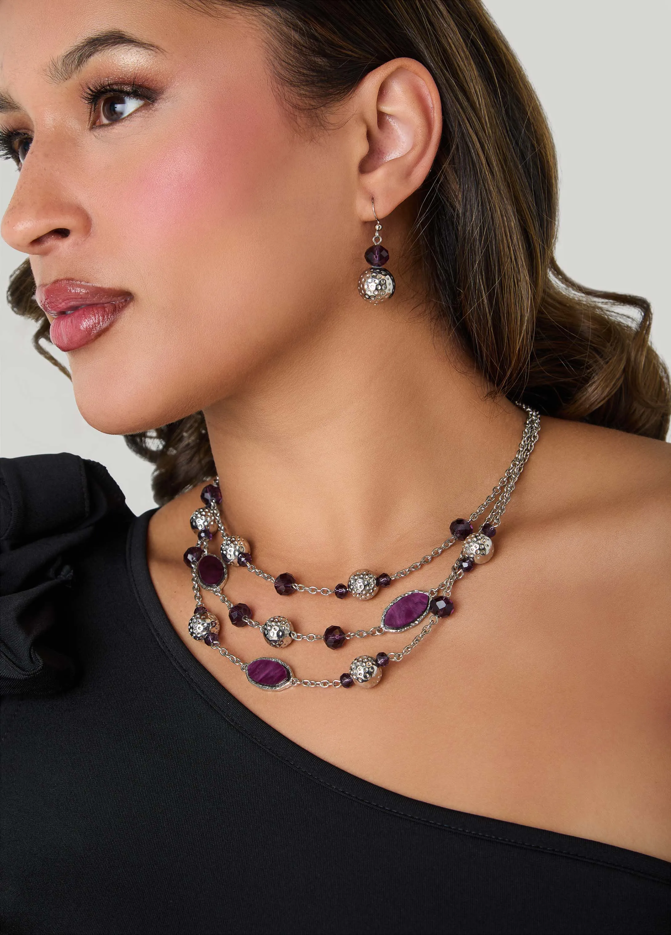 Hammered Bead Necklace Set sold by Ashley Stewart