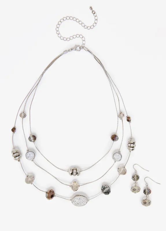 Layered Silver Tone Necklace Set sold by Ashley Stewart