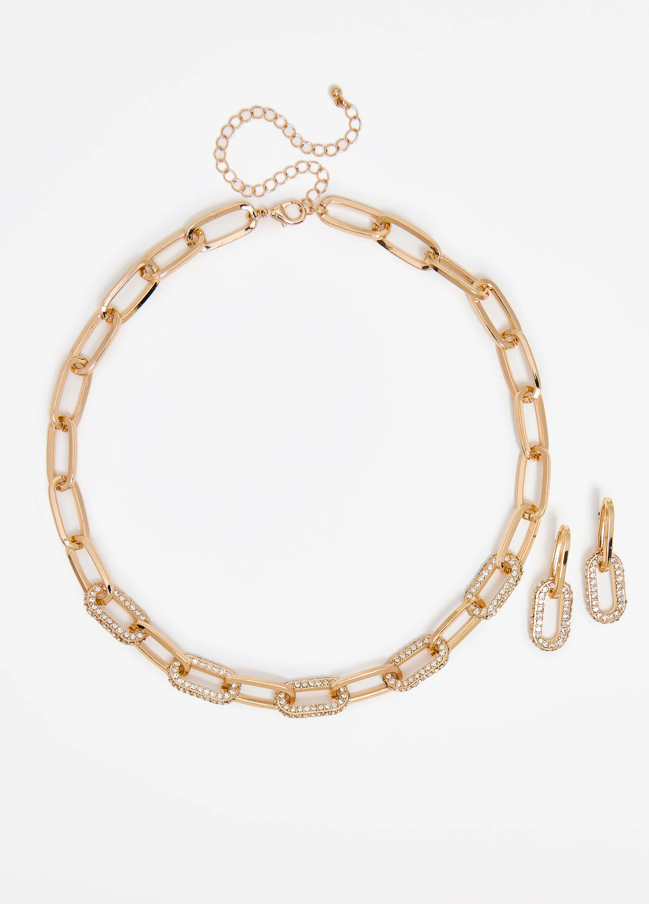 Crystal Gold Link Necklace Set sold by Ashley Stewart