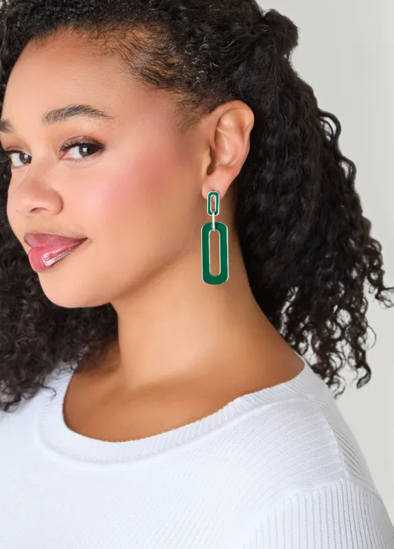 Enamel Link Drop Earrings sold by Ashley Stewart