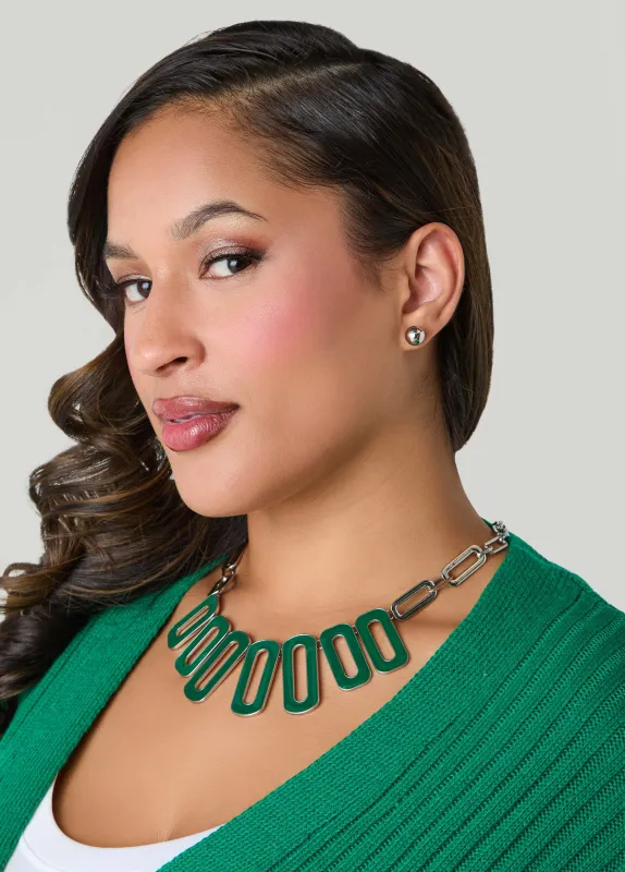 Enamel Link Necklace Set sold by Ashley Stewart