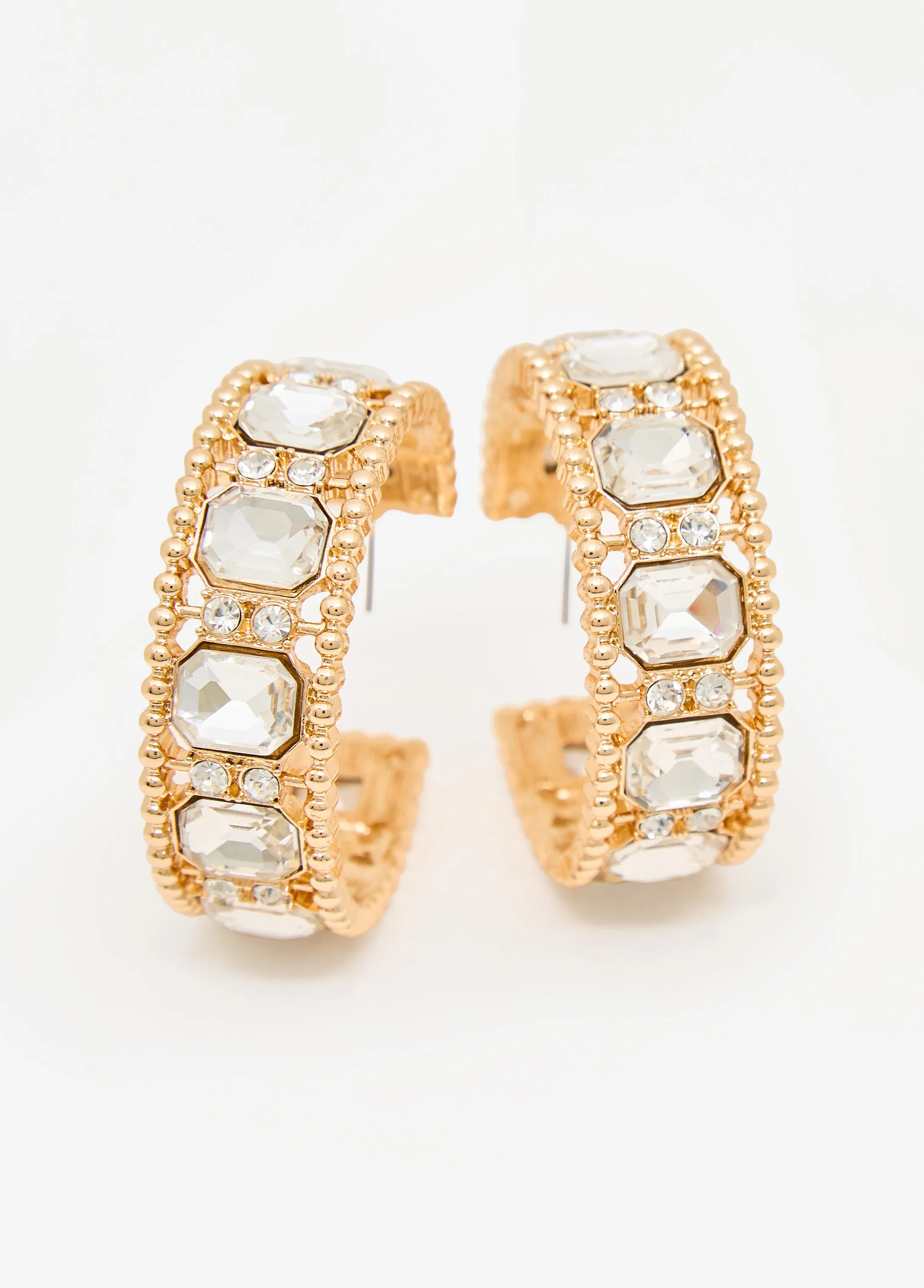 Crystal Hoop Earrings sold by Ashley Stewart product image thumbnail 2