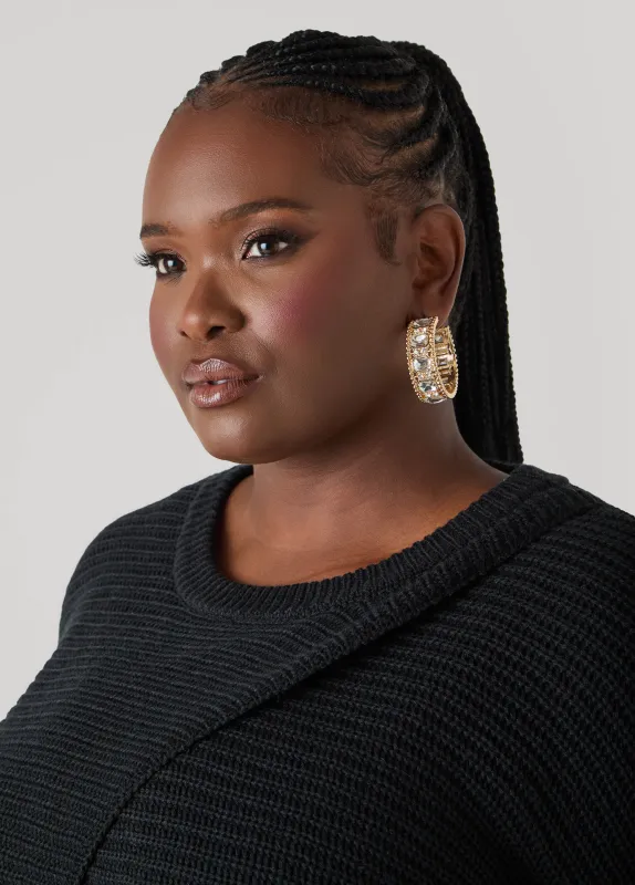 Crystal Hoop Earrings sold by Ashley Stewart