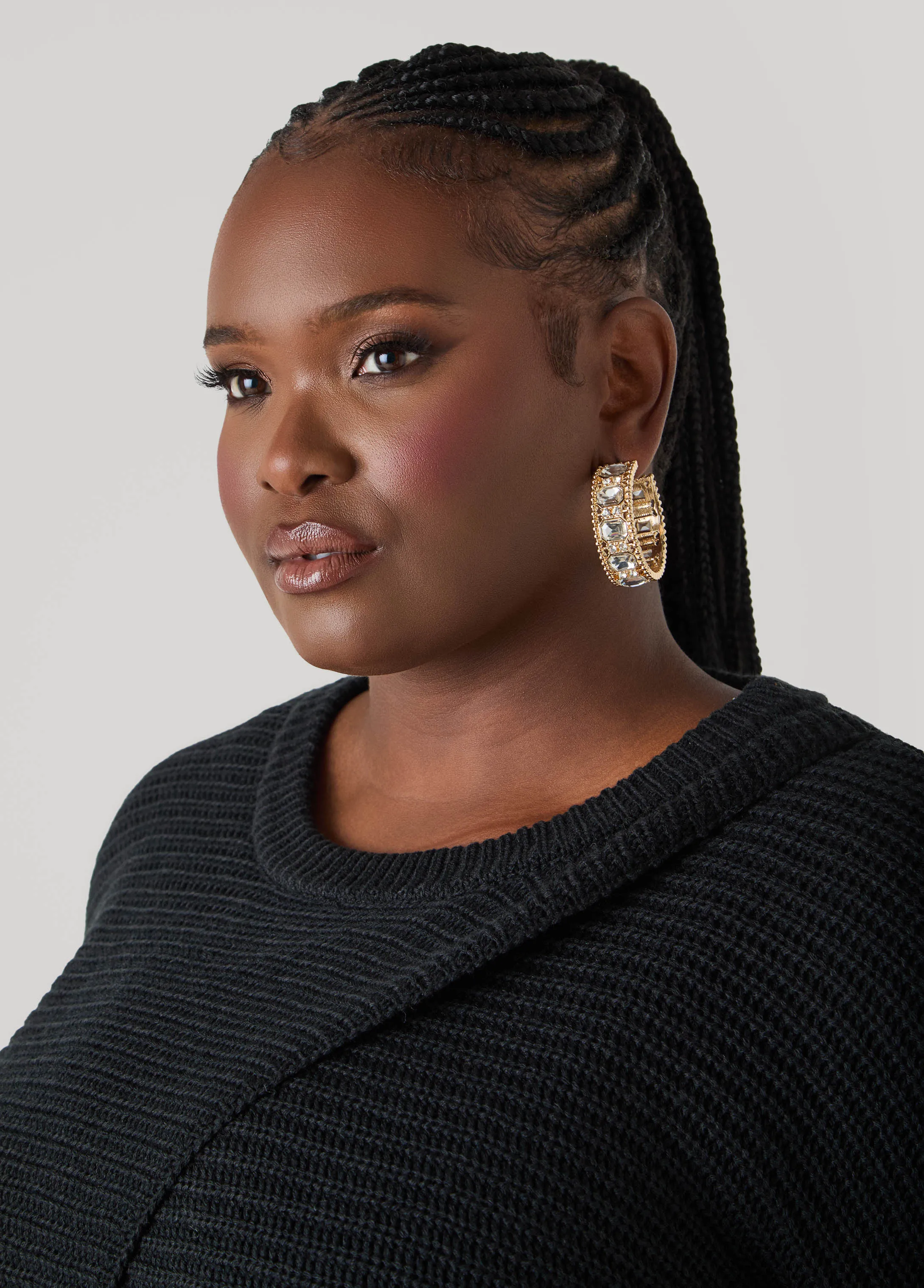 Crystal Hoop Earrings sold by Ashley Stewart