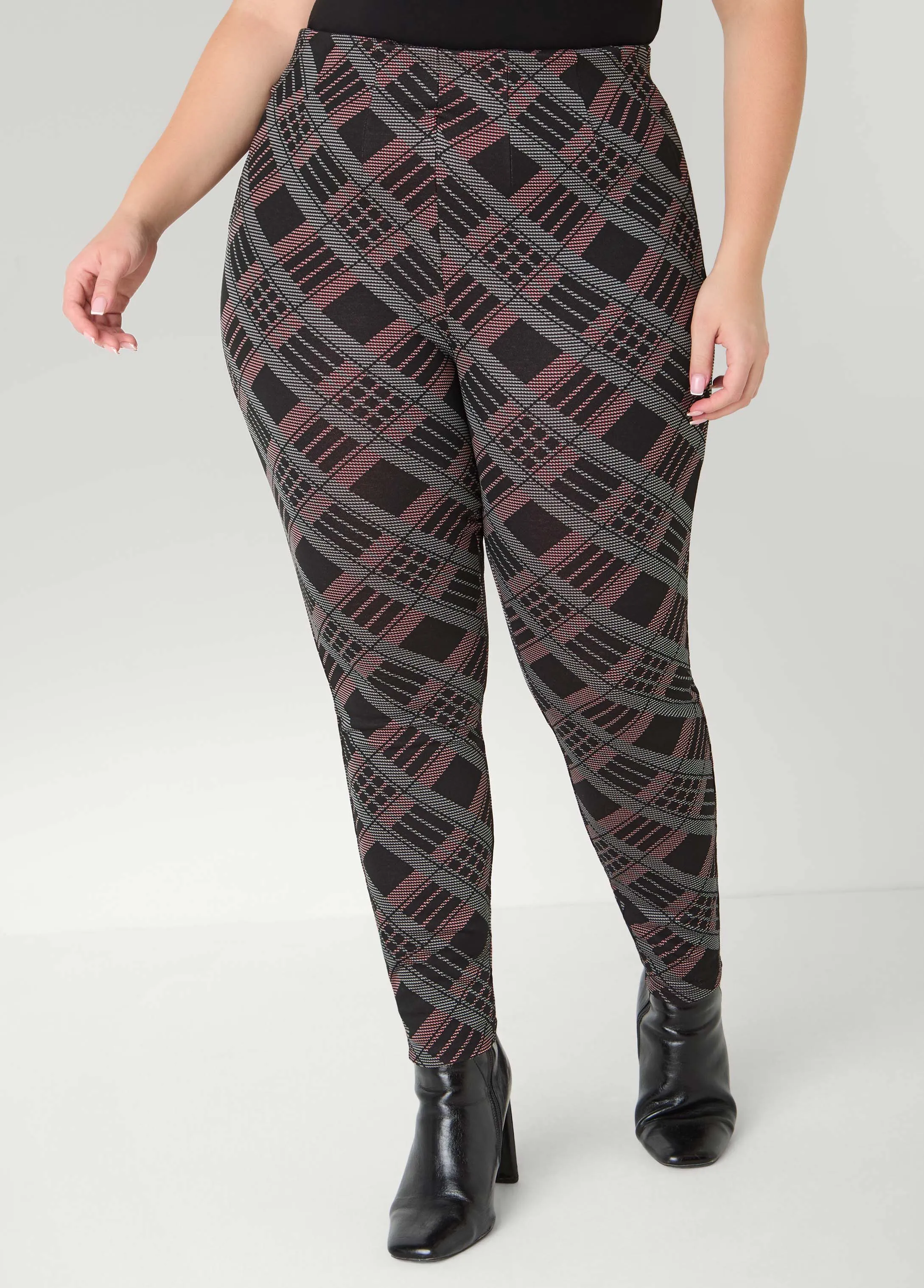 High Waist Plaid Leggings sold by Ashley Stewart