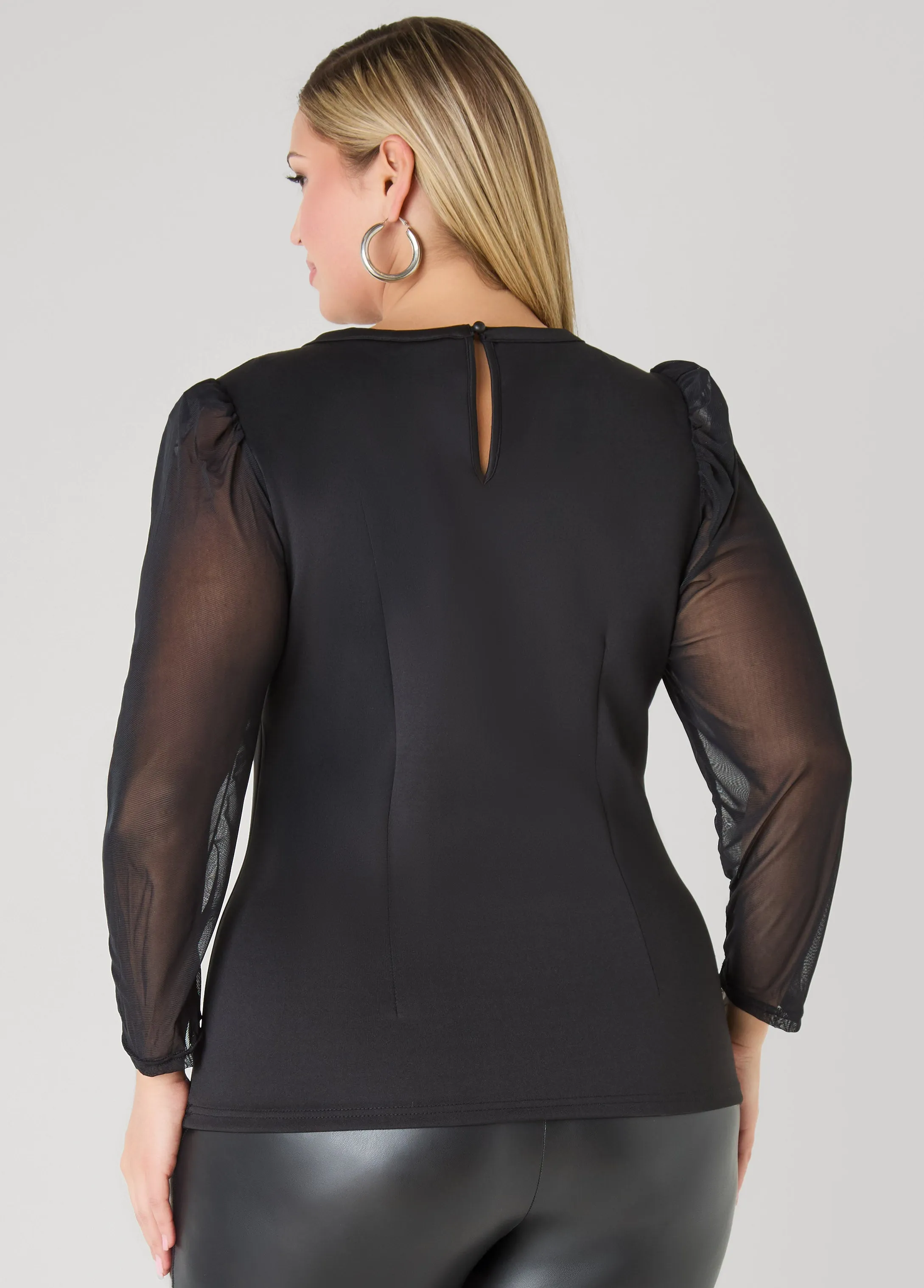 Crystal Paneled Scuba Top sold by Ashley Stewart product image thumbnail 2