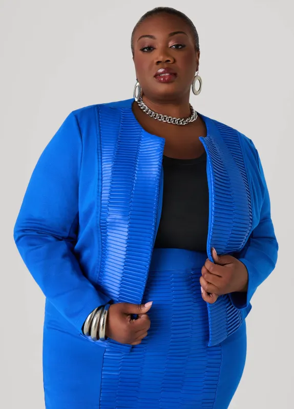 Pleated Faux Leather Ponte Jacket sold by Ashley Stewart