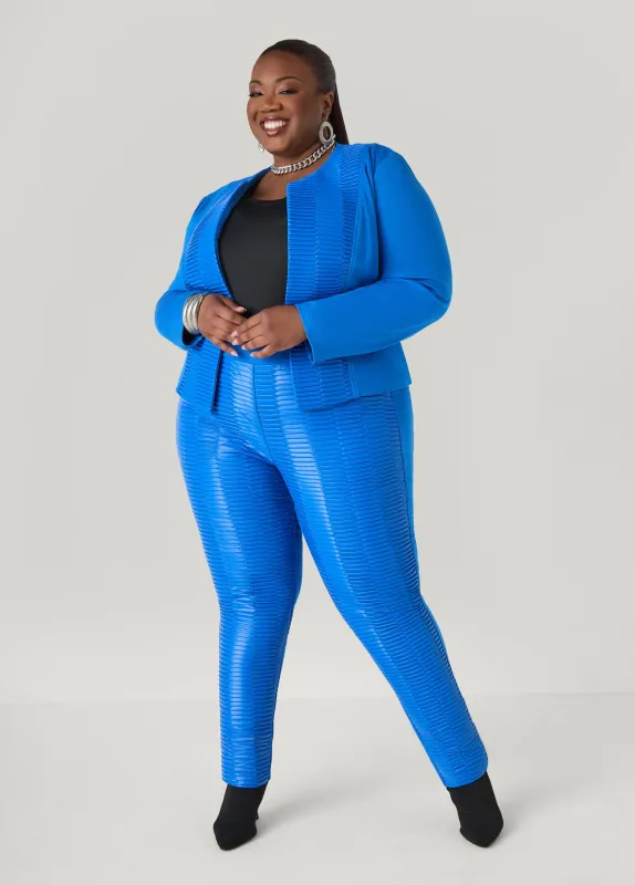 Pleated Faux Leather Ponte Leggings sold by Ashley Stewart