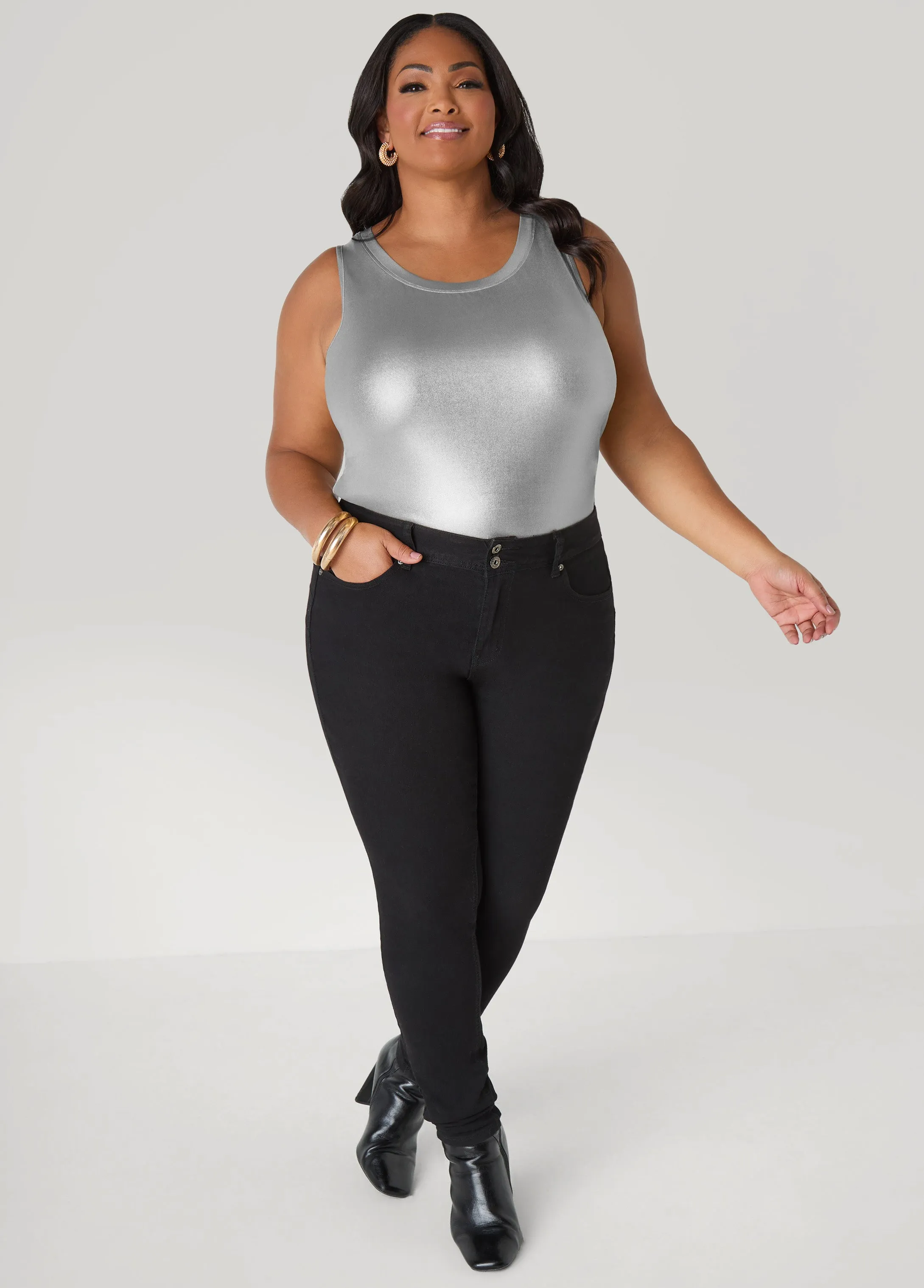 Metallic Basic Cami sold by Ashley Stewart product image thumbnail 3