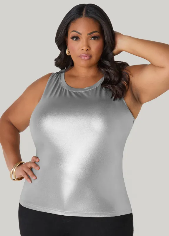 Metallic Basic Cami sold by Ashley Stewart