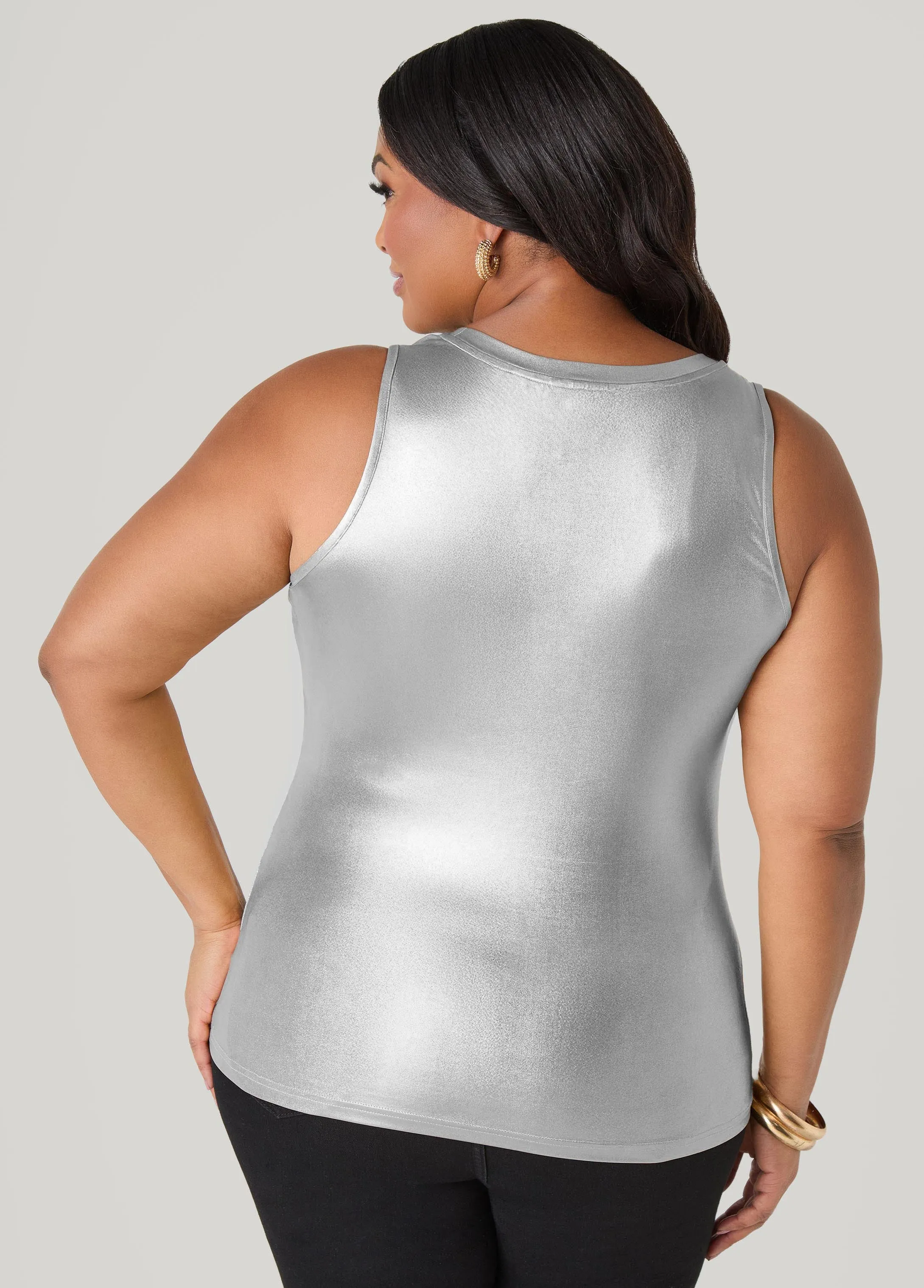 Metallic Basic Cami sold by Ashley Stewart product image thumbnail 2