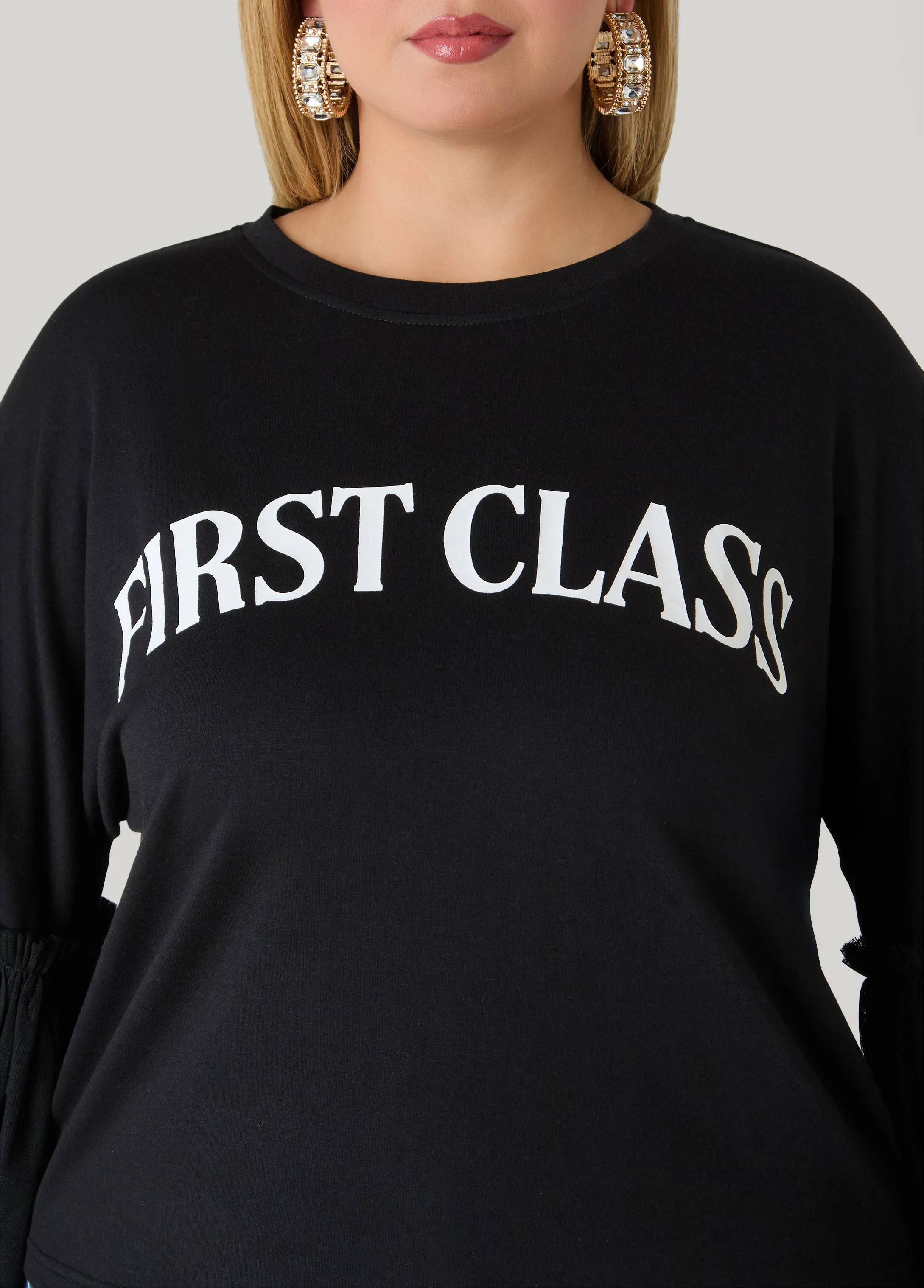 First Class Paneled Graphic Tee sold by Ashley Stewart product image thumbnail 4