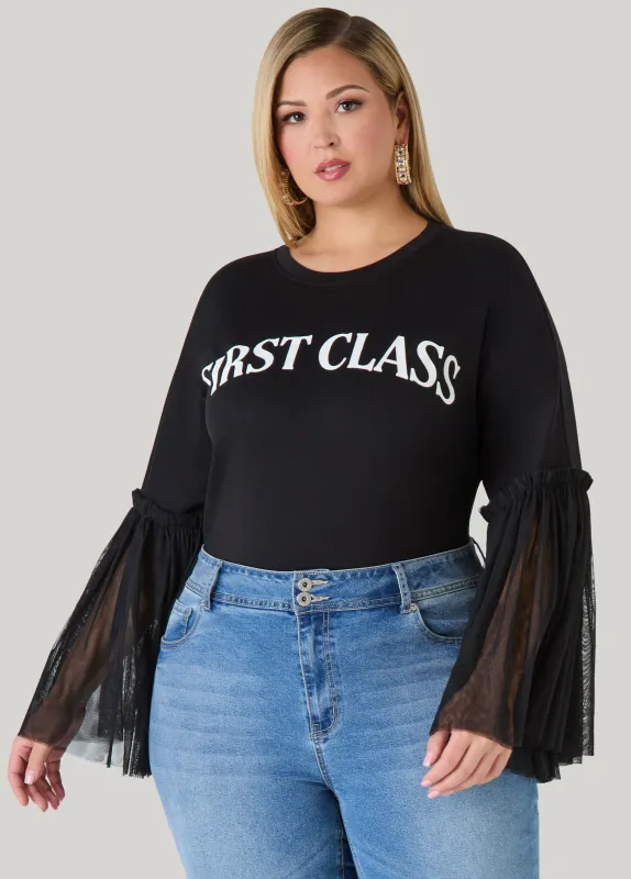 First Class Paneled Graphic Tee made by Ashley Stewart