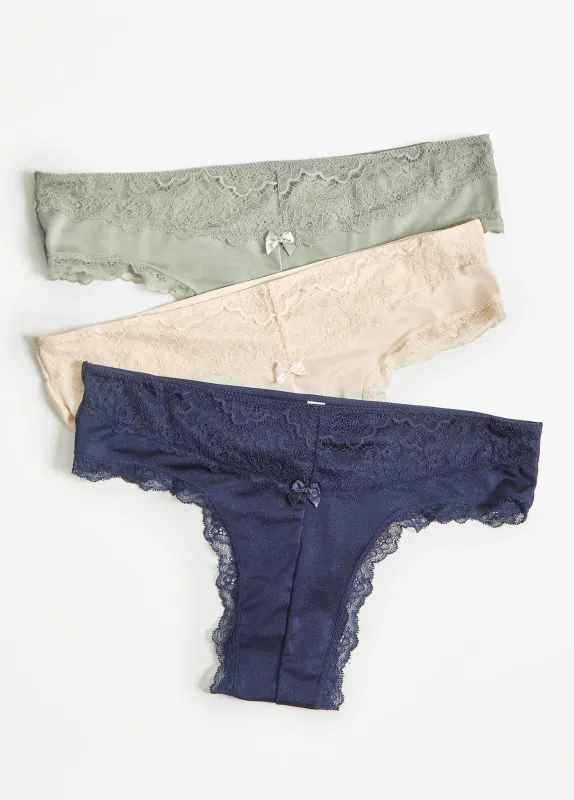 Lace Trimmed 3 Pack Cheeky Panties sold by Ashley Stewart